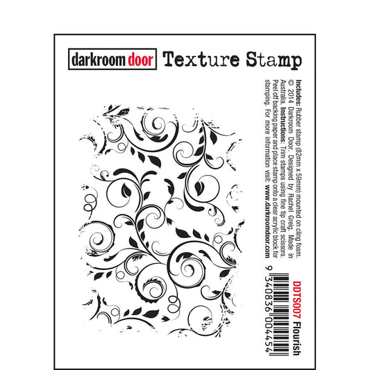 Darkroom Door Texture Rubber Stamp Flourish 59mm x 82mm