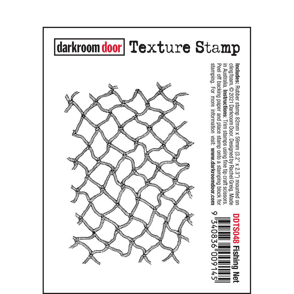Darkroom Door Texture Rubber Stamp Fishing Net 59mm x 82mm