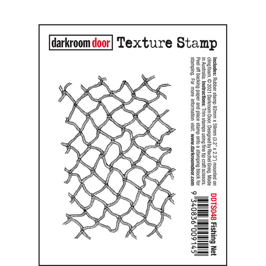 Darkroom Door Texture Rubber Stamp Fishing Net 59mm x 82mm