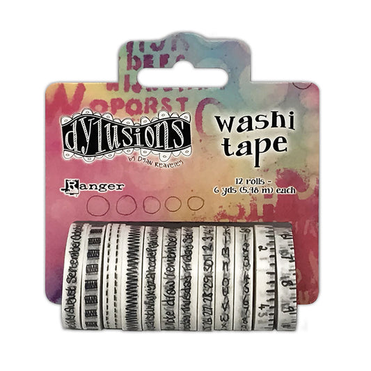 Dylusions Washi Tape White 12 Rolls of 5.48m each Dyan Reaveley